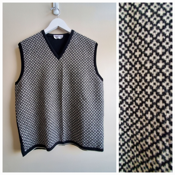 Gran Sasso Trendy pattern 100% Virgin Wool Vest - Picture 1 of 7